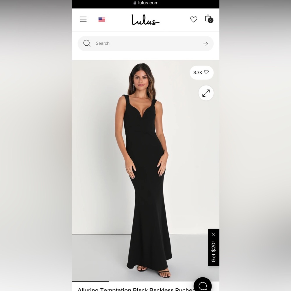 Black Lulus backless gown